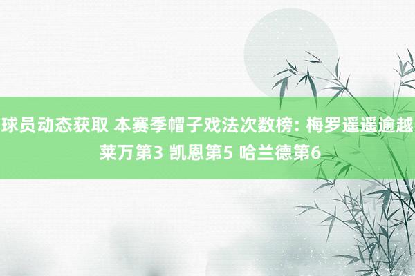 球员动态获取 本赛季帽子戏法次数榜: 梅罗遥遥逾越 莱万第3 凯恩第5 哈兰德第6