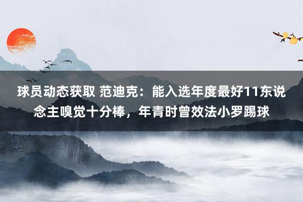 球员动态获取 范迪克：能入选年度最好11东说念主嗅觉十分棒，年青时曾效法小罗踢球