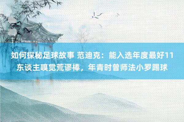 如何探秘足球故事 范迪克：能入选年度最好11东谈主嗅觉荒谬棒，年青时曾师法小罗踢球