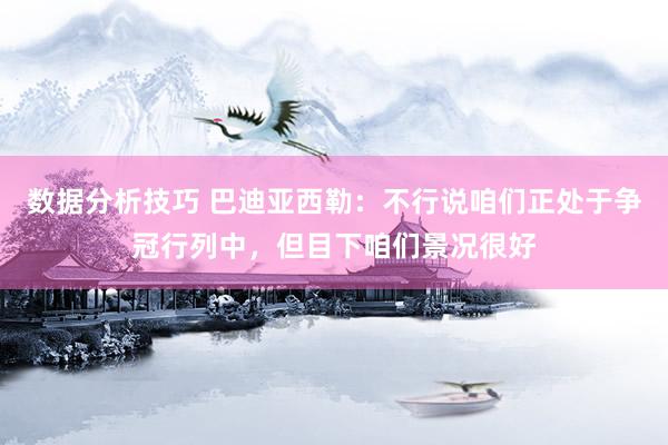 数据分析技巧 巴迪亚西勒：不行说咱们正处于争冠行列中，但目下咱们景况很好