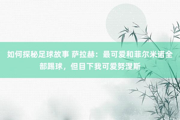 如何探秘足球故事 萨拉赫：最可爱和菲尔米诺全部踢球，但目下我可爱努涅斯