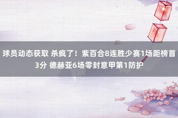 球员动态获取 杀疯了！紫百合8连胜少赛1场距榜首3分 德赫亚6场零封意甲第1防护