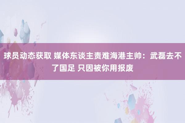 球员动态获取 媒体东谈主责难海港主帅：武磊去不了国足 只因被你用报废